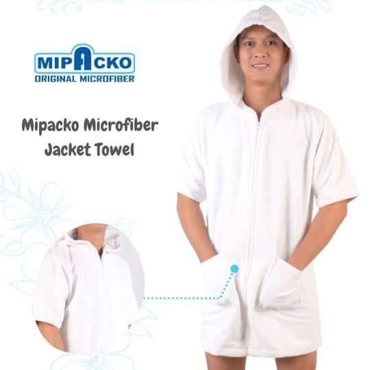 Handuk Jaket Microfiber - Hoodie Tangan Pendek